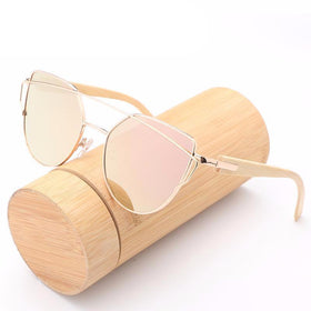 Cat Eye Fashioned Wooden Sunglasses