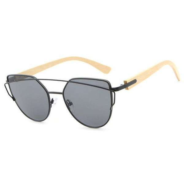 Cat Eye Fashioned Wooden Sunglasses