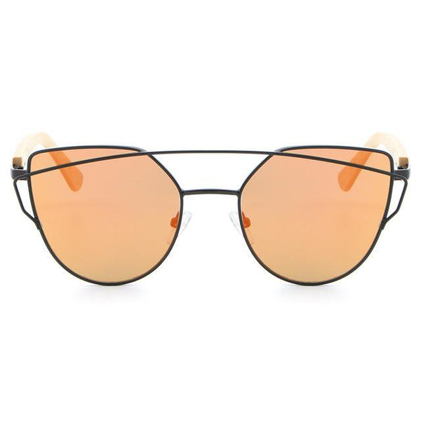 Cat Eye Fashioned Wooden Sunglasses