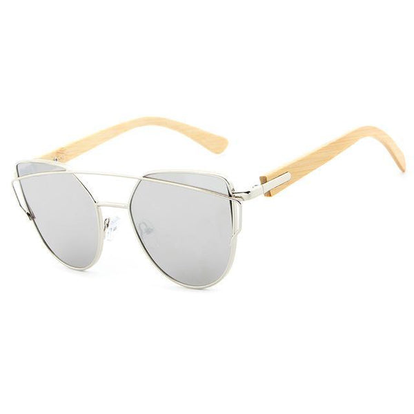 Cat Eye Fashioned Wooden Sunglasses